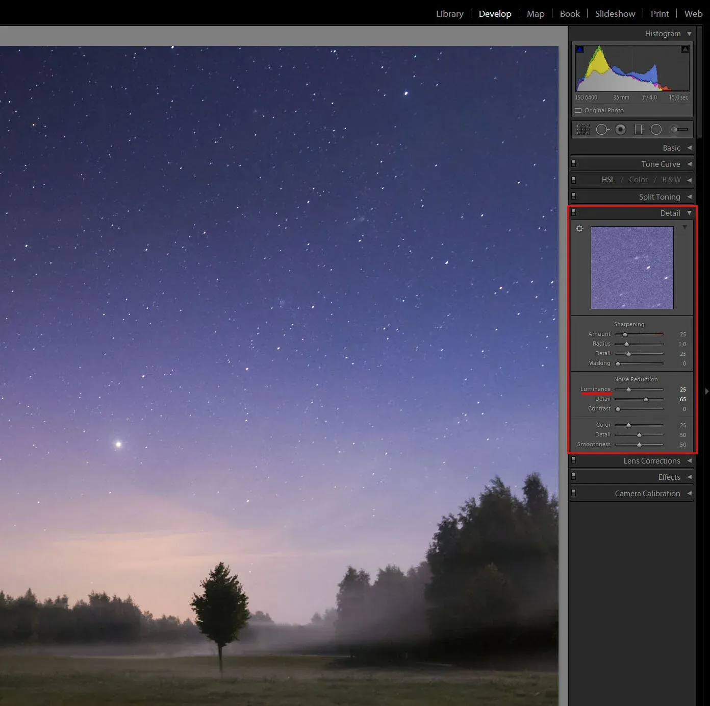 Detail Editing - Noise Reduction