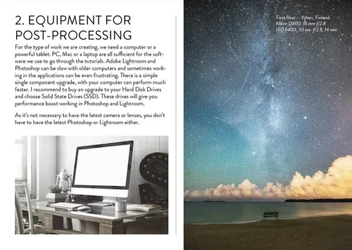 Star Photography Masterclass -esikatselusivu astrofotografian työnkulkuesimerkeillä