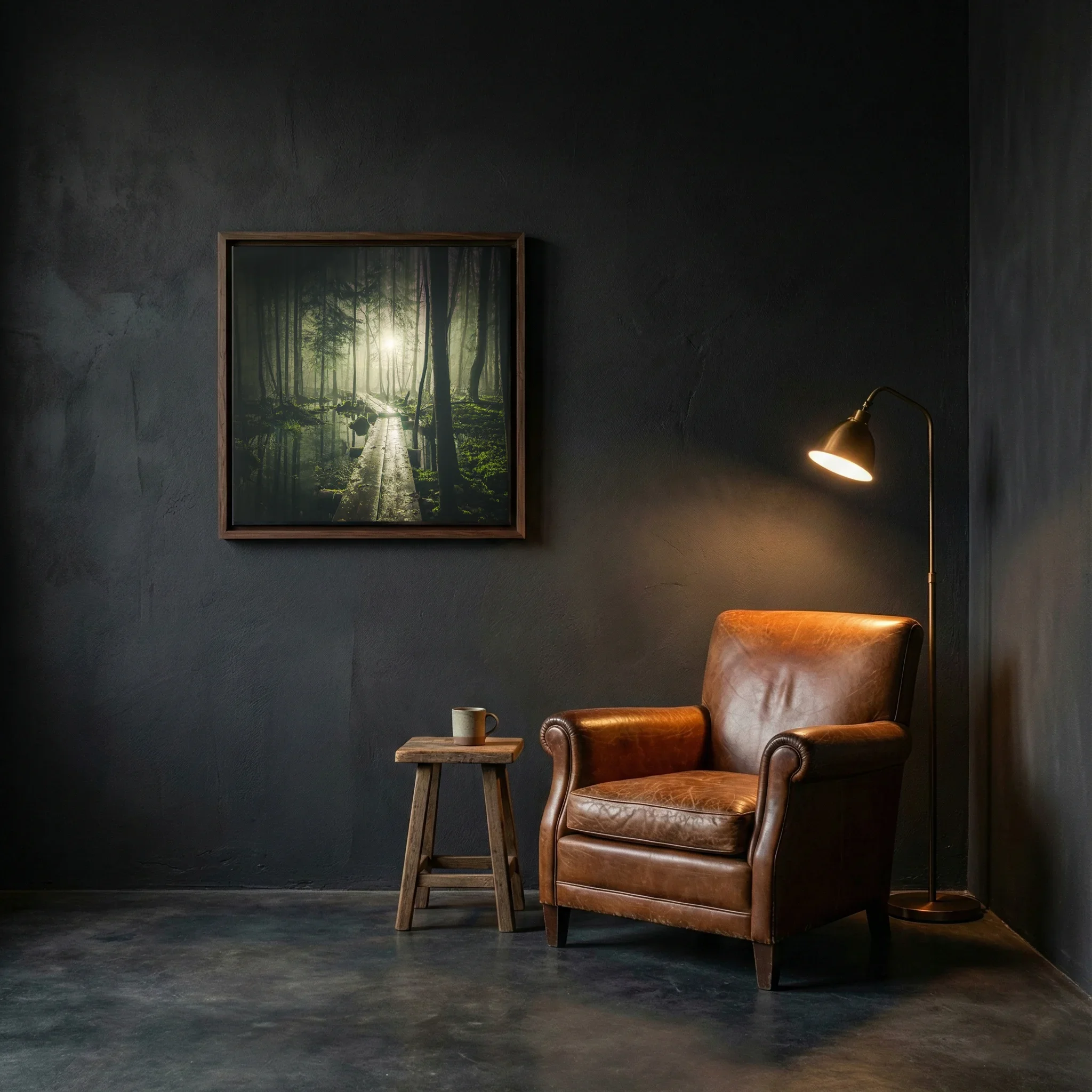 Path presented in a framed wall mockup